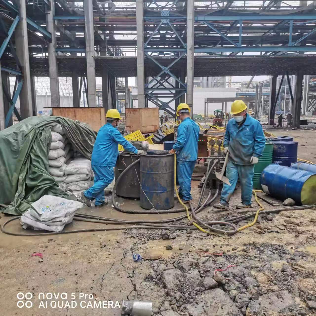 白鹭湖管理区设备基础下沉沉降注浆加固施工